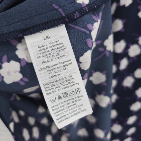 J.CREW Ruffleneck Sleeveless Popover Top Scattered Peony Floral Print Size LARGE - Picture 6 of 7